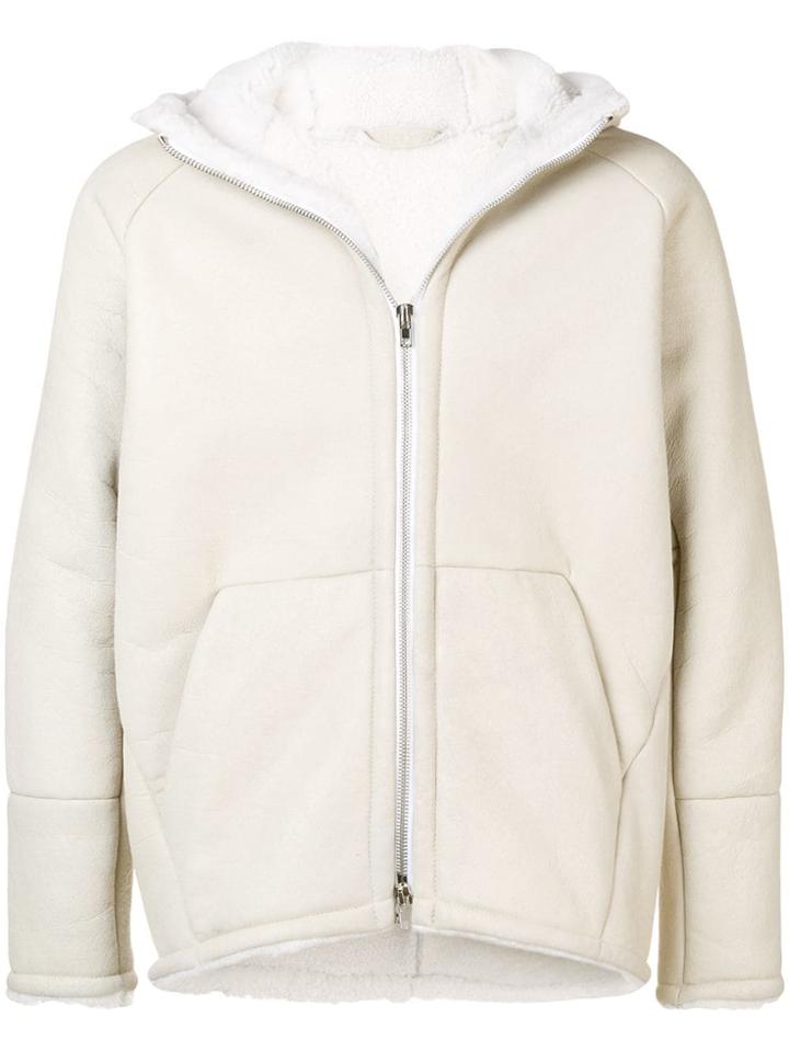 Salvatore Santoro Hooded Shearling Jacket - White