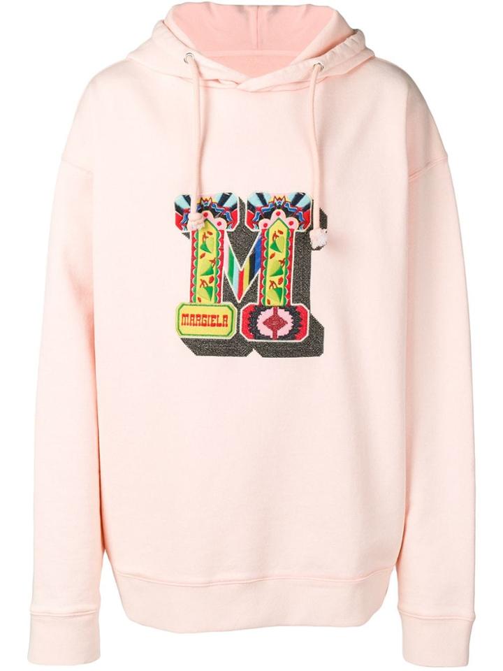 Maison Margiela M Logo Print Hoodie - Pink