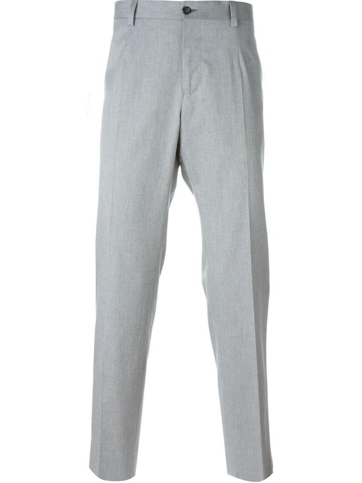 Dolce & Gabbana Tailored Trousers, Men's, Size: 50, Grey, Cotton/viscose
