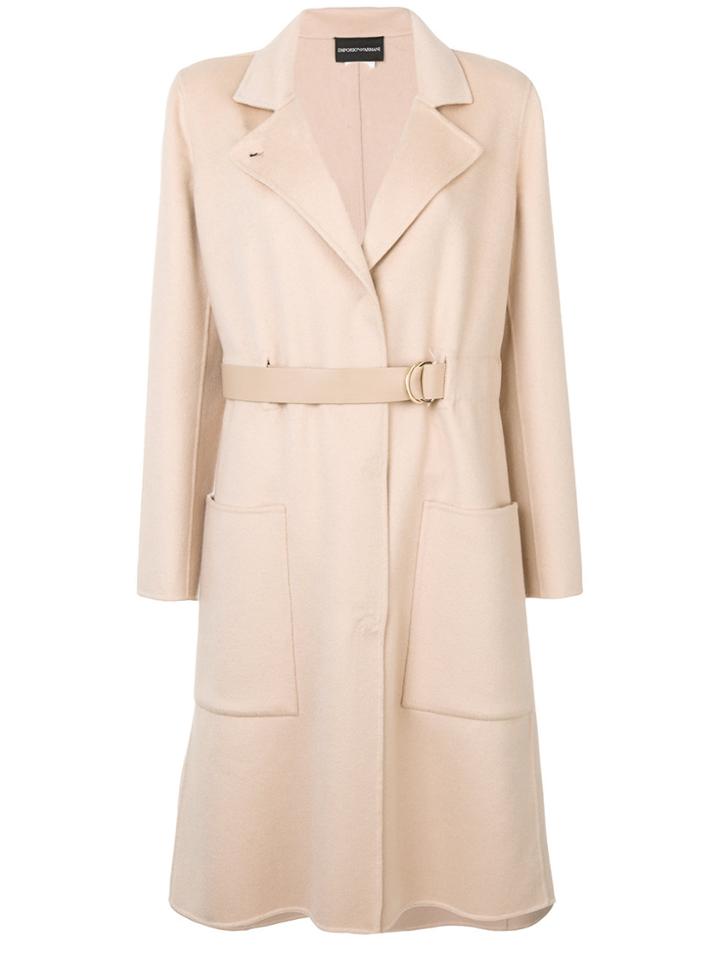 Emporio Armani Belted Coat - Nude & Neutrals