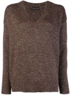 Etro Lurex V-neck Sweater - Brown