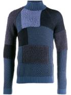 Giorgio Armani Patchwork Roll-neck Jumper - Blue