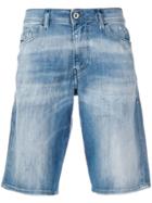Diesel Slim-fit Bleached Shorts - Blue