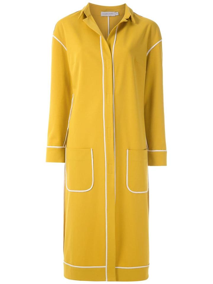 Mara Mac Button-up Overcoat - Yellow