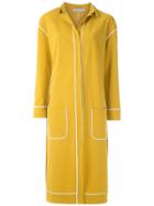 Mara Mac Button-up Overcoat - Yellow
