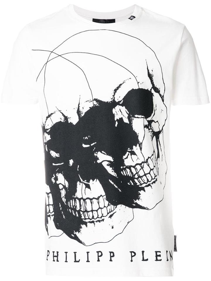 Philipp Plein Double Skull Print T-shirt - White