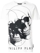 Philipp Plein Double Skull Print T-shirt - White