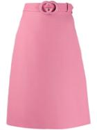 Gucci Gg Belt Midi Skirt - Pink