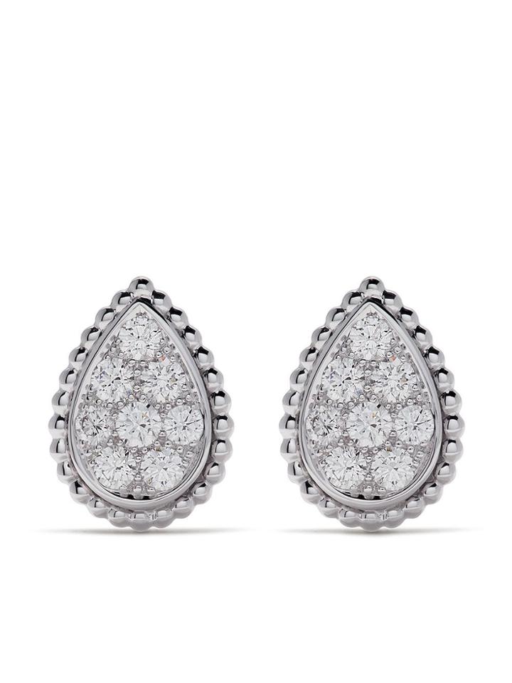 Boucheron 18kt White Gold Serpent Bohème Diamond Stud S Motif Earrings