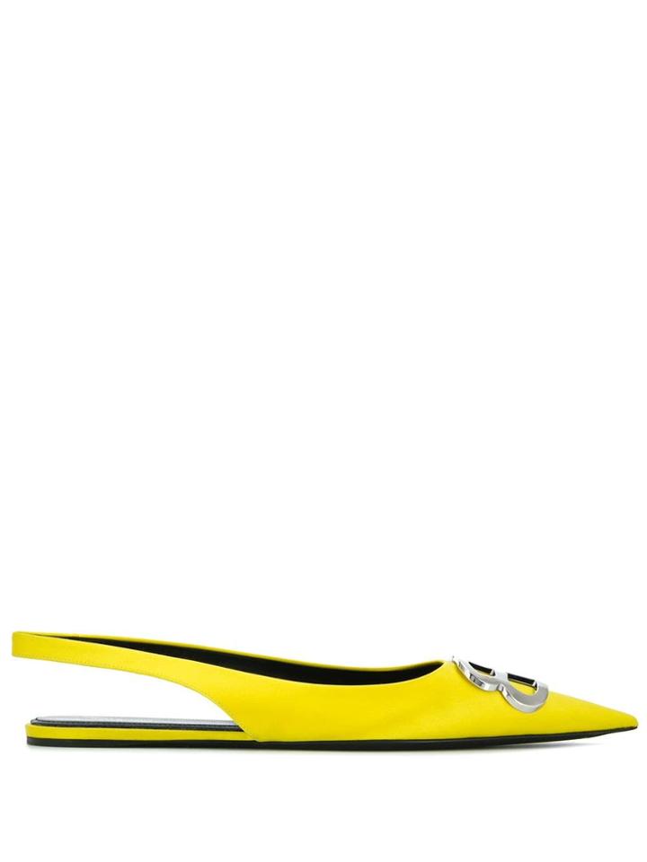 Balenciaga Bb Flat Slingback Ballerinas - Yellow