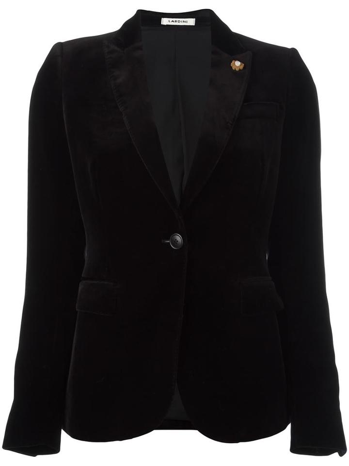 Lardini Chest Pocket Blazer, Women's, Size: 44, Black, Cotton/acetate/pbt Elite