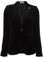 Lardini Chest Pocket Blazer, Women's, Size: 44, Black, Cotton/acetate/pbt Elite