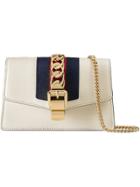 Gucci Sylvie Leather Mini Chain Bag - White