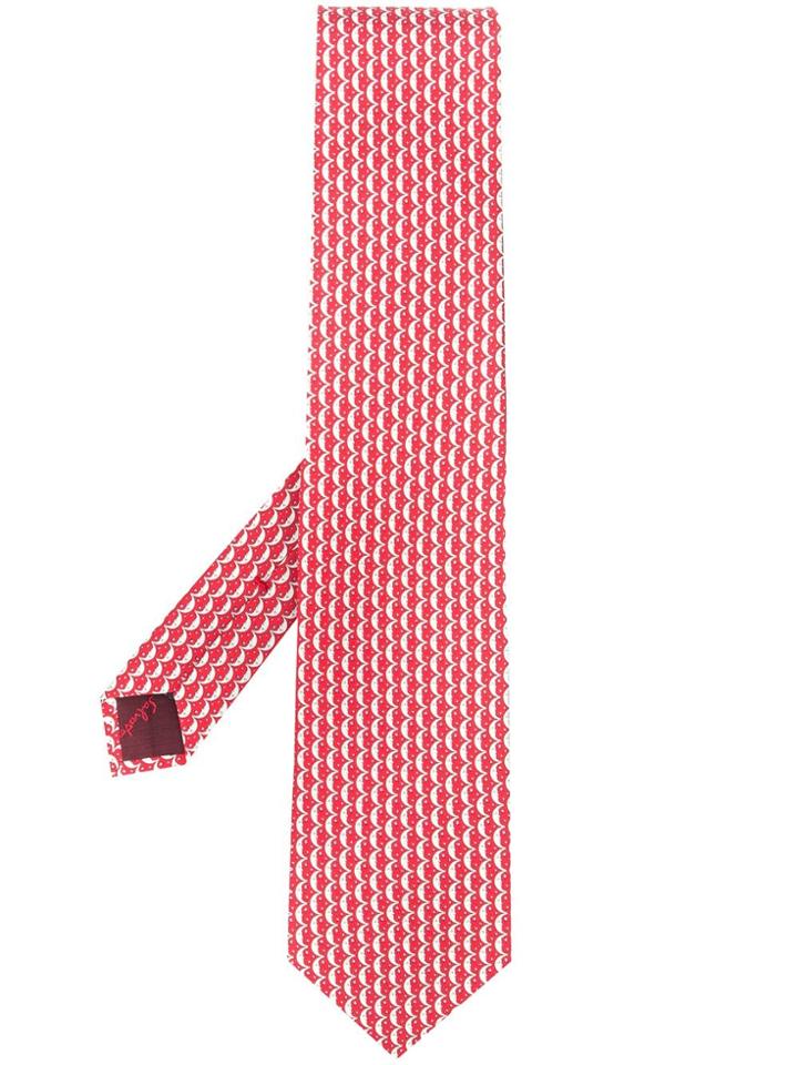 Salvatore Ferragamo Moon And Stars Print Tie - Red