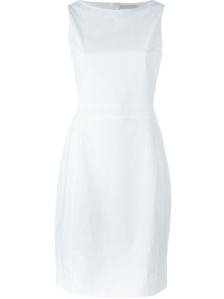 Fabiana Filippi Boat Neck Dress, Women's, Size: 48, White, Silk/cotton/spandex/elastane