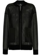 Karl Lagerfeld Sheer Bomber Jacket - Black