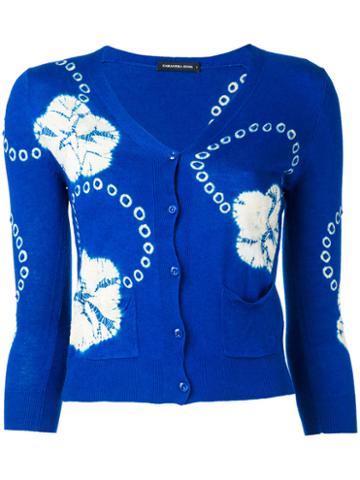 Samantha Sung - Printed Cardigan - Women - Silk/cashmere - S, Blue, Silk/cashmere