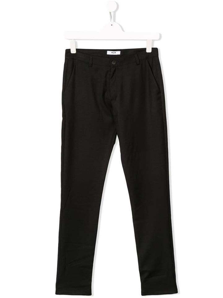 Msgm Kids Straight-leg Chinos - Black