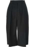 Jil Sander Knee Length Shorts, Women's, Size: 38, Black, Cotton/mohair/wool