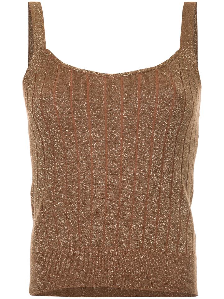 Loveless Rib Knit Vest - Brown