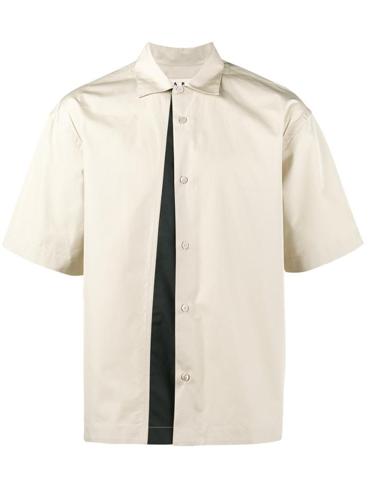 Marni Contrast Panel Shirt - Nude & Neutrals