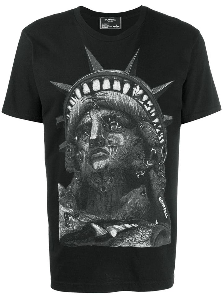 Domrebel Liberty Print T-shirt - Black
