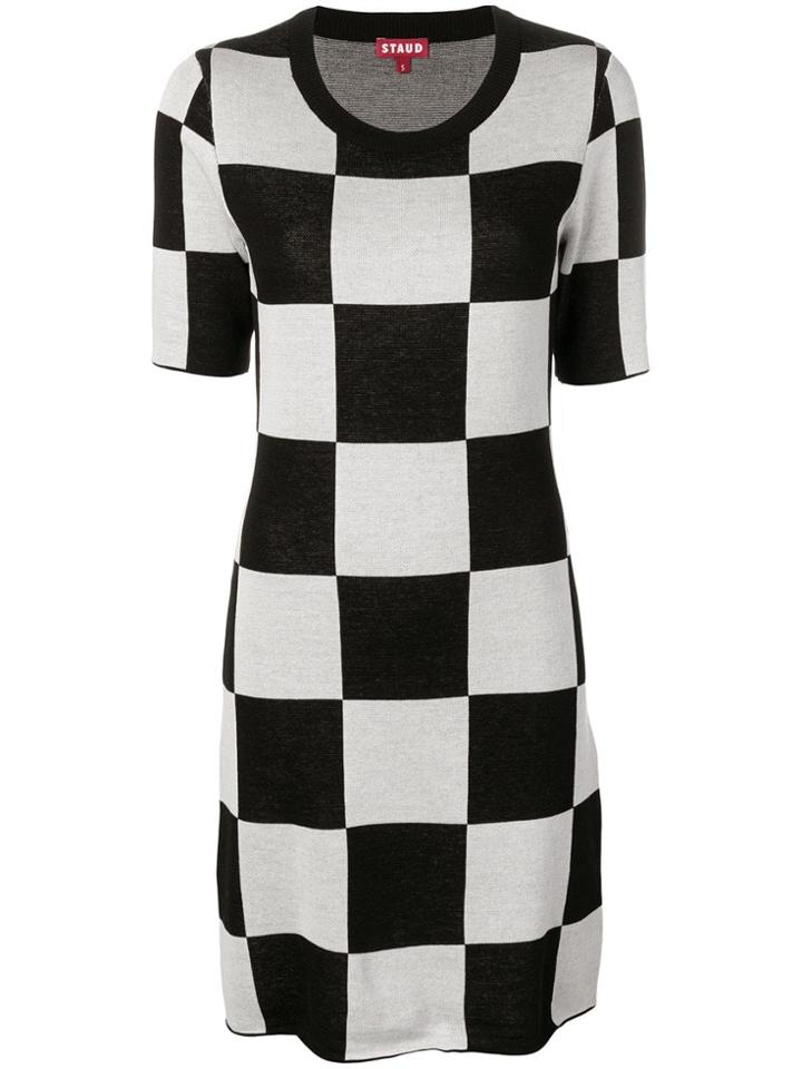 Staud Check Print Dress - Black