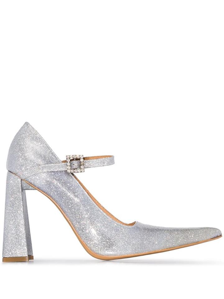 Area Mary Jane 90 Pumps - Silver