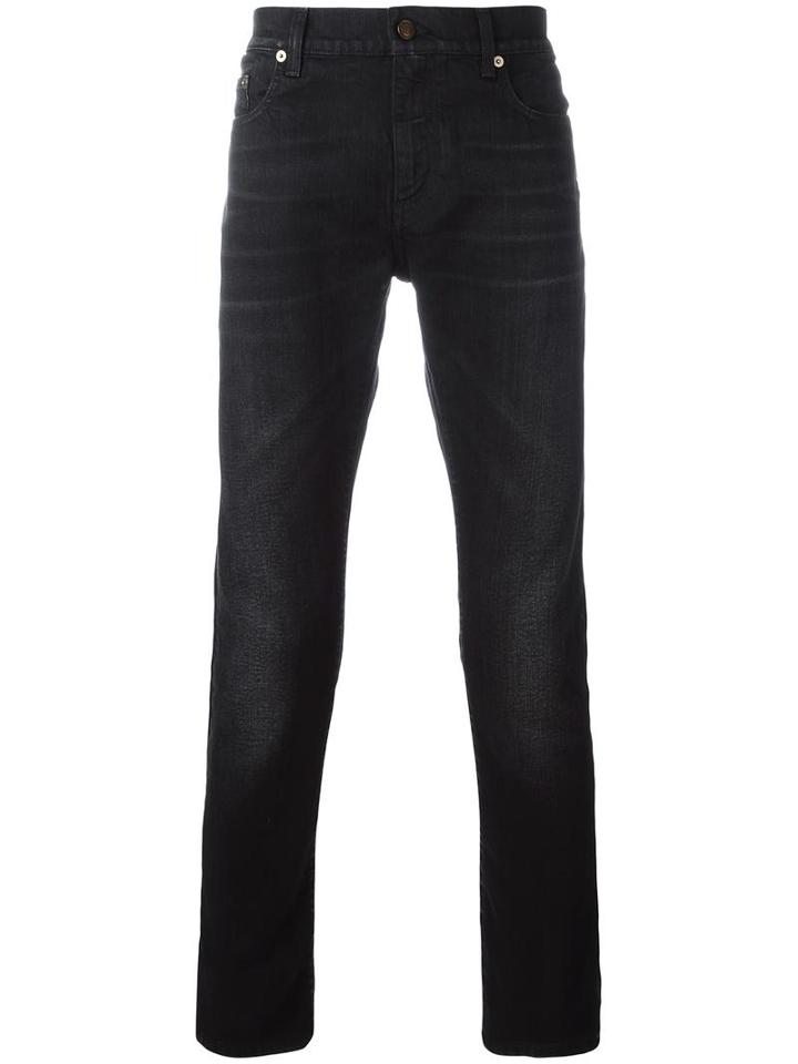 Low Waisted Skinny Jeans, Men's, Size: 30, Black, Cotton/spandex/elastane, Saint Laurent