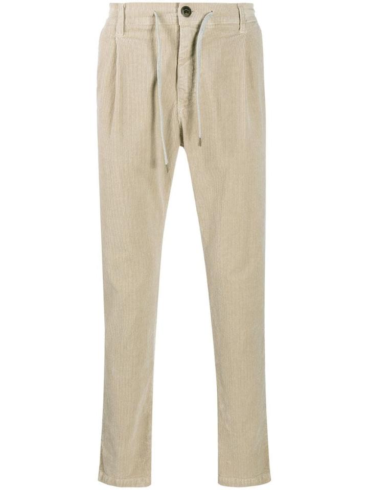 Eleventy Drawstring Corduroy Trousers - Neutrals