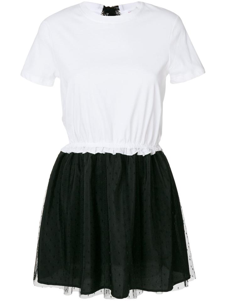 Red Valentino Tulle Detail T-shirt Dress - Black