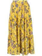 Les Reveries Full Floral Pattern Skirt - Yellow