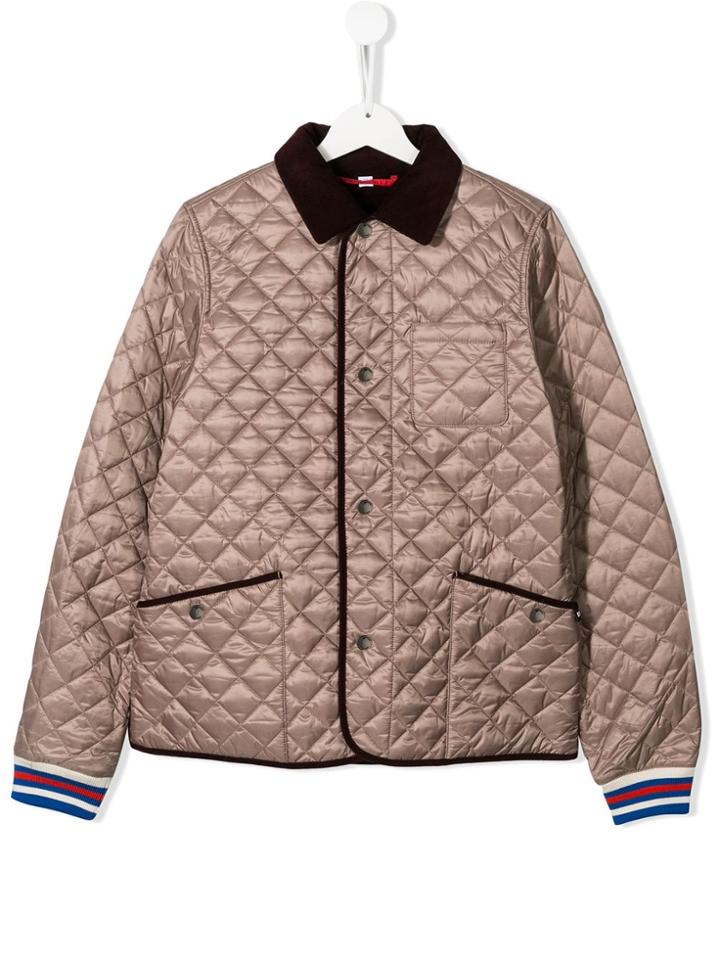 Burberry Kids Teen Diamond-quilt Jacket - Neutrals