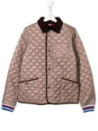 Burberry Kids Teen Diamond-quilt Jacket - Neutrals