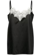Icons Lace Trim Slip Top - Black