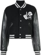 Adaptation Skeleton Hands La Print Bomber Jacket - Black