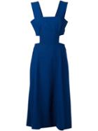 Suno Cut Out Flared Dress, Women's, Size: 2, Blue, Spandex/elastane/virgin Wool