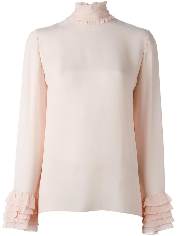 Emilio Pucci Frill Detail Blouse - Pink & Purple