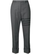 Thom Browne 4-bar Slim-fit Cuffed Trouser - Grey