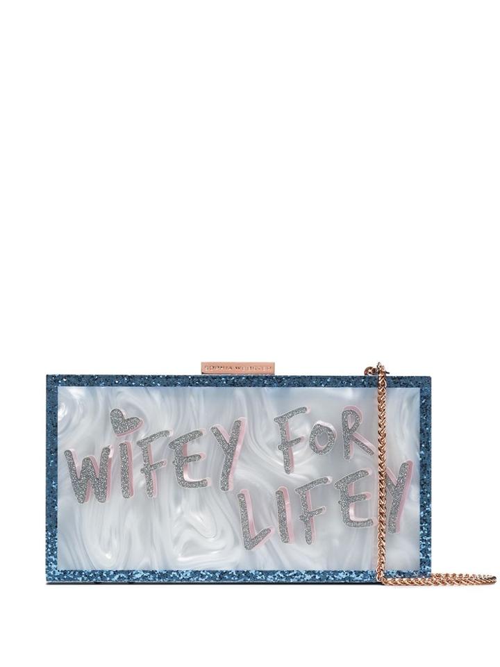 Sophia Webster Wifey For Lifey Clutch Bag - Blue