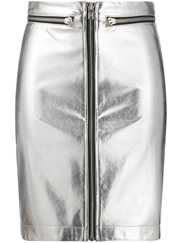 Philosophy Di Lorenzo Serafini Zip-up Mini Skirt - Silver