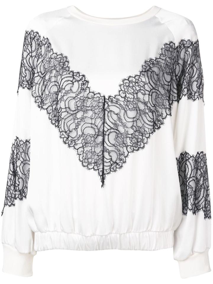 Giambattista Valli Lace Detail Blouse - White