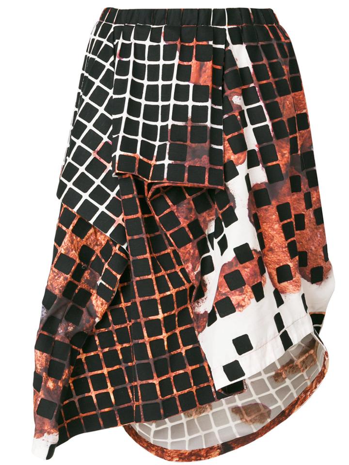 Issey Miyake Printed Asymmetric Skirt - Black