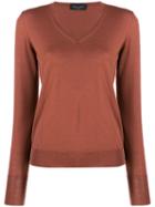 Roberto Collina Slim-fit V-neck Pullover - Brown