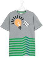 Fendi Kids - Striped T-shirt - Kids - Cotton/spandex/elastane - 14 Yrs, Boy's, Grey