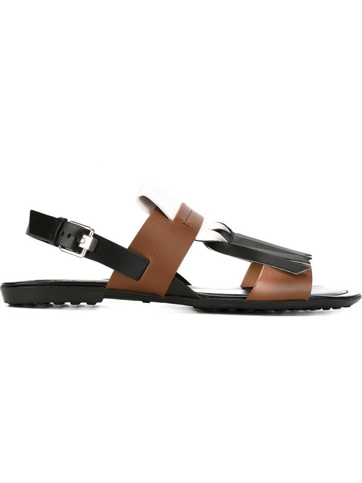 Tod's Fringe Sandals