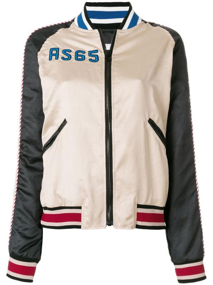 As65 Colour-block Bomber Jacket - Neutrals