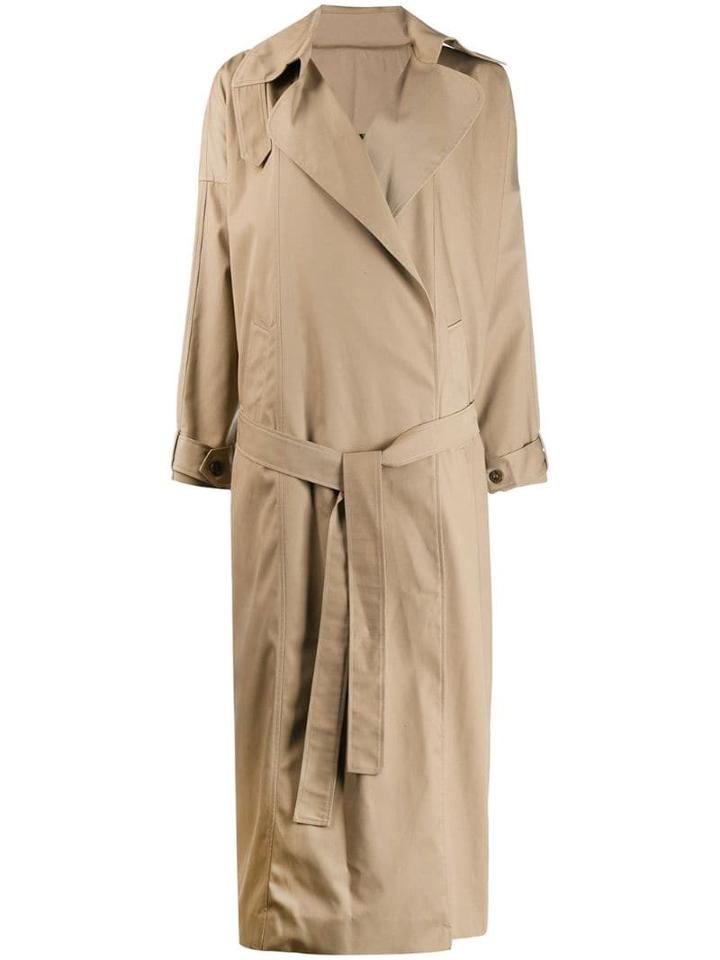 Preen By Thornton Bregazzi Long Length Trench Coat - Neutrals