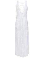 Martha Medeiros Lace Long Beach Dress - White