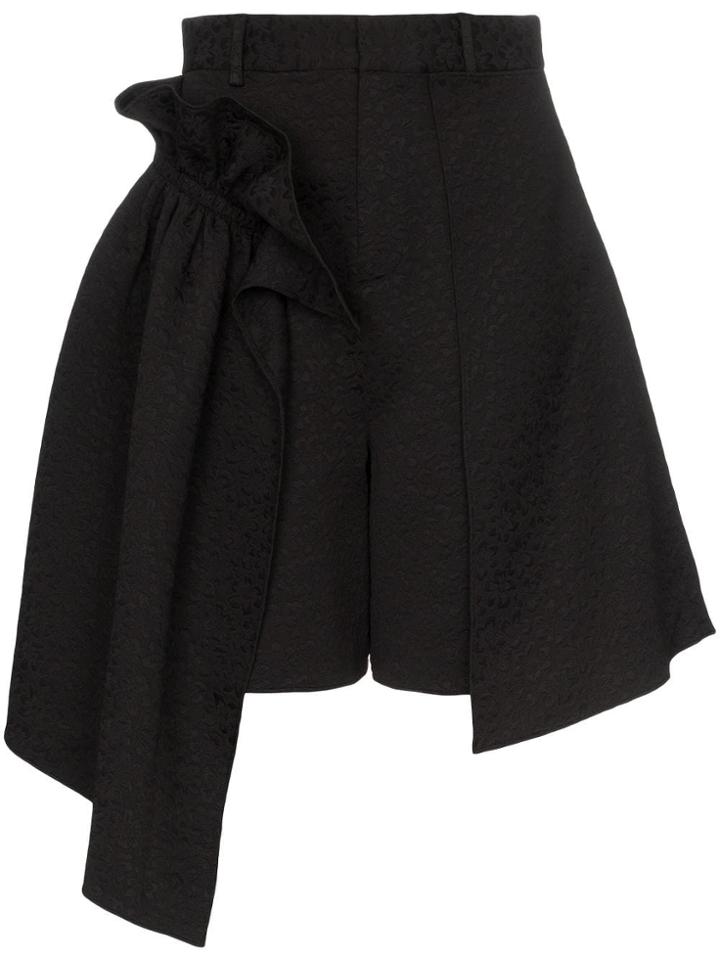 Shushu/tong Ruffled High-waisted Shorts - Black